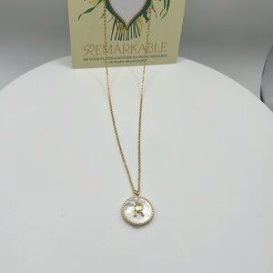 1200. Studio Oh!‎ Gold Necklace with Initial R Pendant